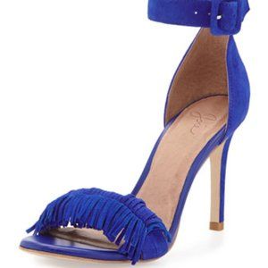 Joie Size 39 Royal Blue Pippi Naked Suede Fringe Sandal